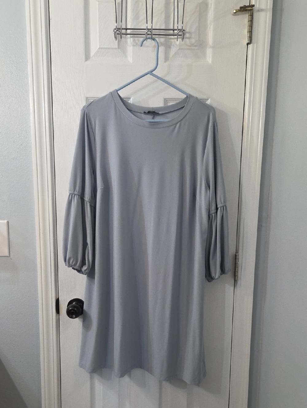 As U Wish Pale Blue Crewneck Shift Dress